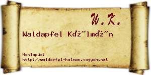 Waldapfel Kálmán névjegykártya